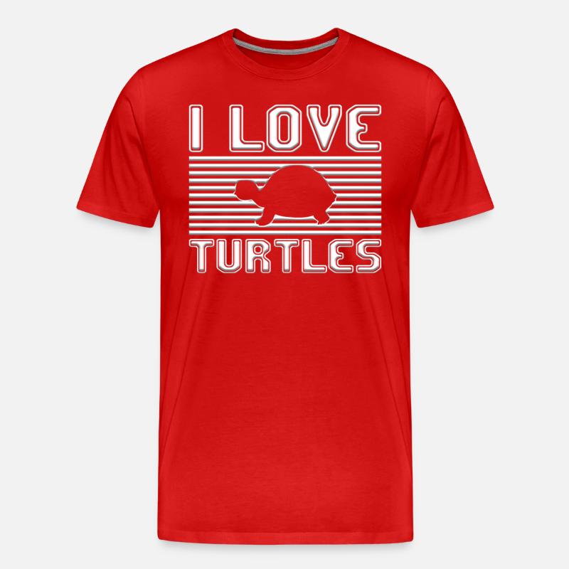 I love turtles - Männer Premium Bio T-Shirt - Rot