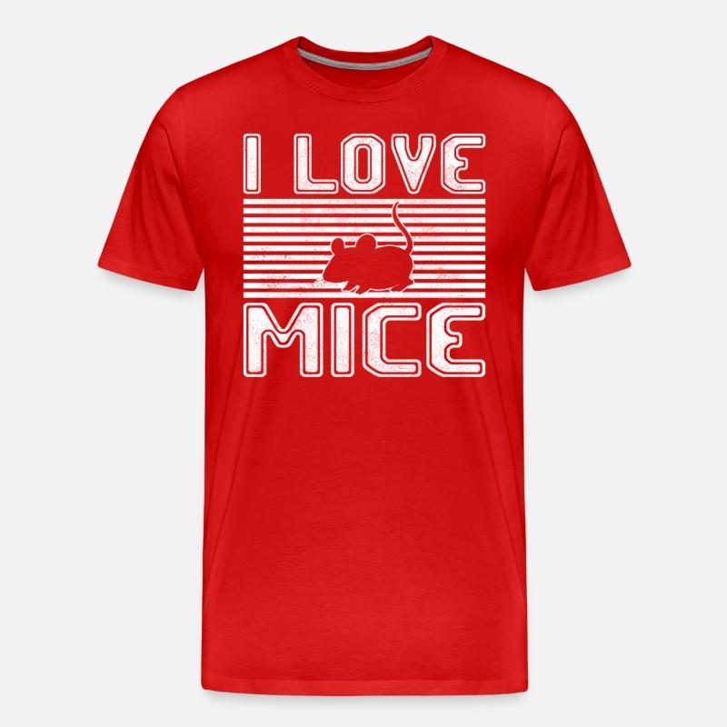 ich liebe mäuse - Männer Premium Bio T-Shirt - Rot