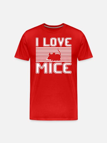 I love mice - Men's Premium Organic T-Shirt - red