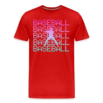 Baseball - Männer Premium Bio T-Shirt - Rot - Vorne - Damien (186cm)