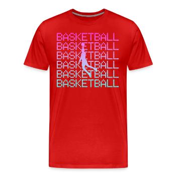 Basket-ball - T-shirt bio Premium Homme - rouge - Devant - Damien (186cm)