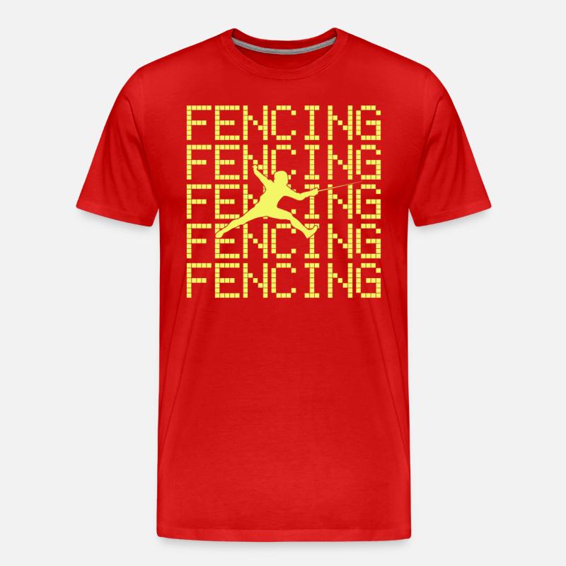 Fechten - Männer Premium Bio T-Shirt - Rot