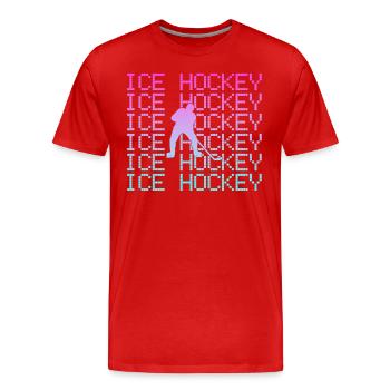 Eishockey - Männer Premium Bio T-Shirt - Rot - Vorne - Damien (186cm)
