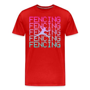 Fencing - Men's Premium Organic T-Shirt - red - Front - Damien (186cm)