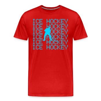 Hockey sur glace - T-shirt bio Premium Homme - rouge - Devant - Damien (186cm)