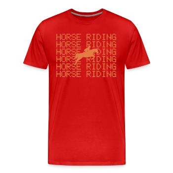 Équitation - T-shirt bio Premium Homme - rouge - Devant - Damien (186cm)