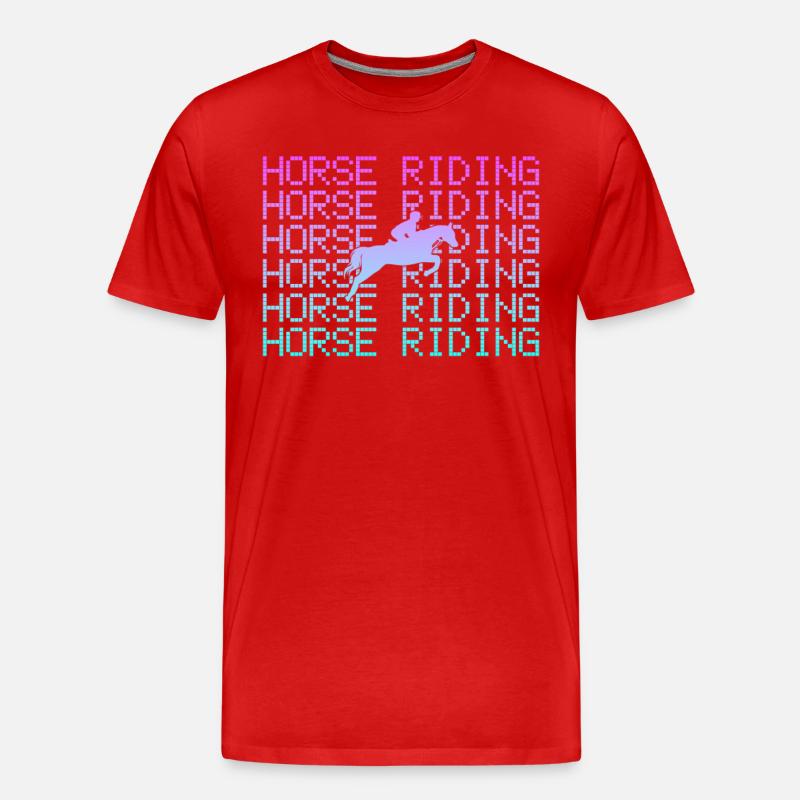 Pferde Reiten - Männer Premium Bio T-Shirt - Rot