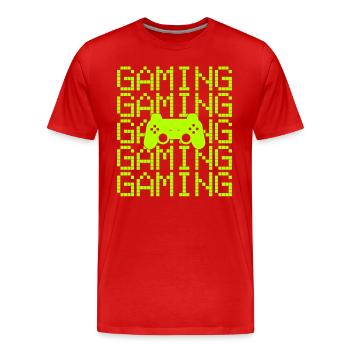 gaming gamer - Männer Premium Bio T-Shirt - Rot - Vorne - Damien (186cm)