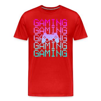 gaming gamer - Männer Premium Bio T-Shirt - Rot - Vorne - Damien (186cm)