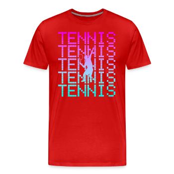 Tennis - T-shirt bio Premium Homme - rouge - Devant - Damien (186cm)