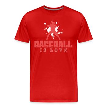 Baseball - Männer Premium Bio T-Shirt - Rot - Vorne - Damien (186cm)