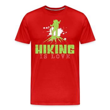 Dicton de randonnée - T-shirt bio Premium Homme - rouge - Devant - Damien (186cm)