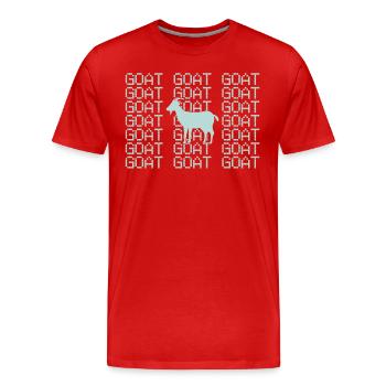 Ziege - Männer Premium Bio T-Shirt - Rot - Vorne - Damien (186cm)