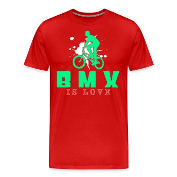 Le BMX - T-shirt bio Premium Homme - rouge - Devant - Damien (186cm)