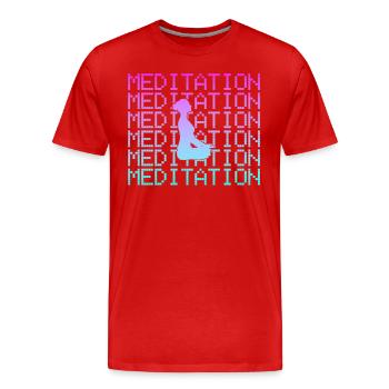 Meditation - Men's Premium Organic T-Shirt - red - Front - Damien (186cm)