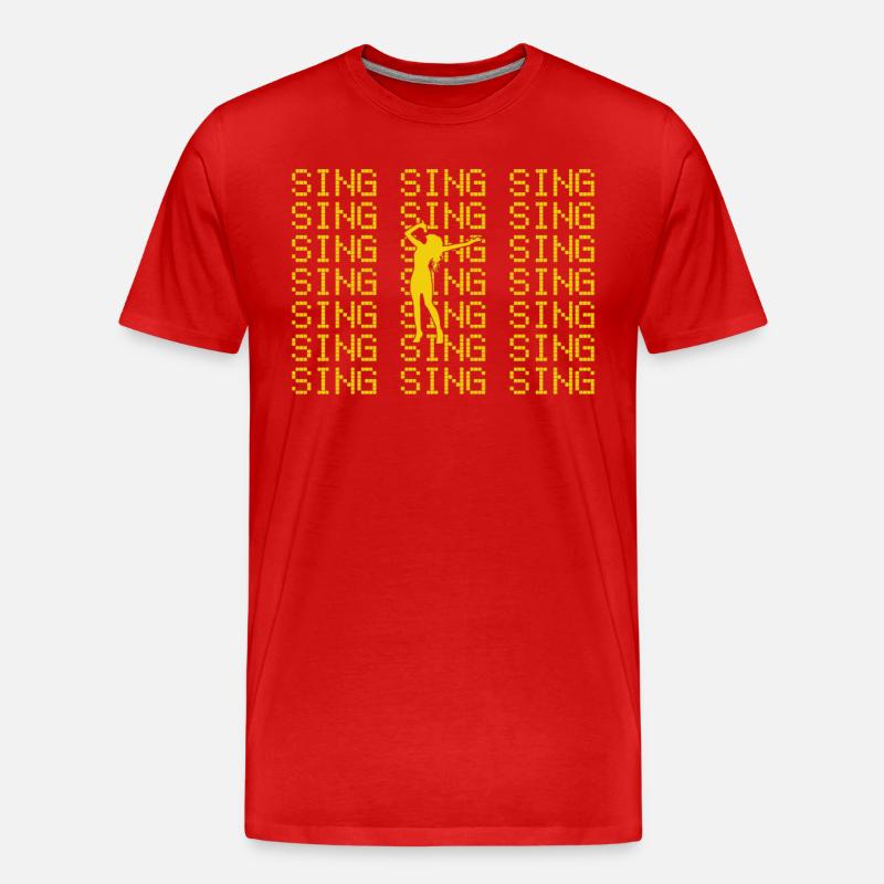 Singen - Männer Premium Bio T-Shirt - Rot