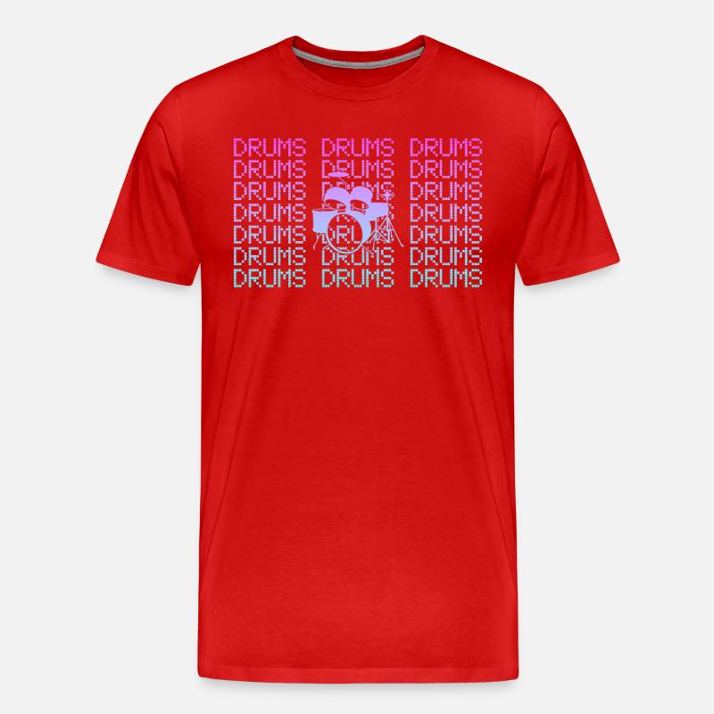 Schlagzeug - Männer Premium Bio T-Shirt - Rot