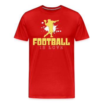 football - Männer Premium Bio T-Shirt - Rot - Vorne - Damien (186cm)