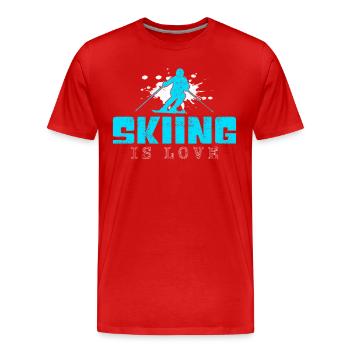 Dicton de ski - T-shirt bio Premium Homme - rouge - Devant - Damien (186cm)