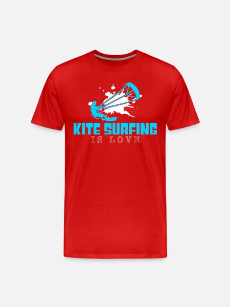 kite surfing - Men's Premium Organic T-Shirt - red