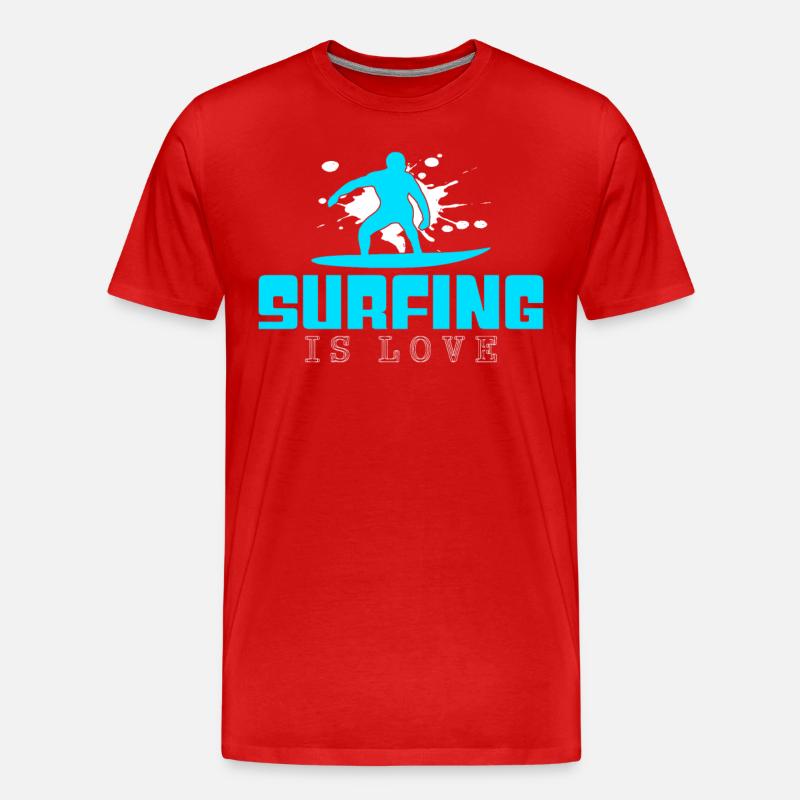 Surfen Spruch - Männer Premium Bio T-Shirt - Rot
