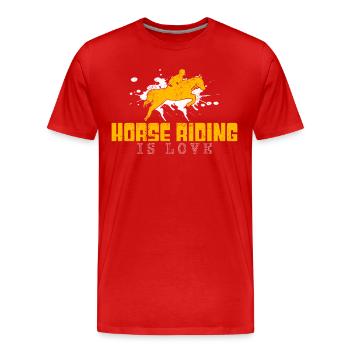 Pferde reiten Spruch - Männer Premium Bio T-Shirt - Rot - Vorne - Damien (186cm)