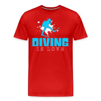 Dicton de plongée - T-shirt bio Premium Homme - rouge - Devant - Damien (186cm)