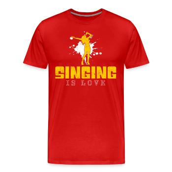 Chanter en disant - T-shirt bio Premium Homme - rouge - Devant - Damien (186cm)