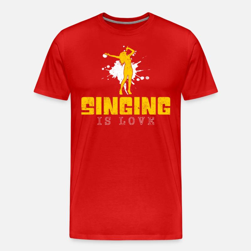 Singen Spruch - Männer Premium Bio T-Shirt - Rot
