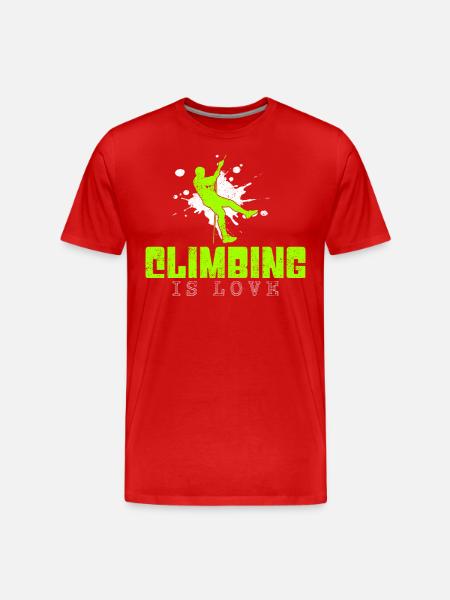 Klettern Spruch - Männer Premium Bio T-Shirt - Rot