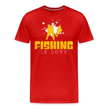 Dicton de pêche - T-shirt bio Premium Homme - rouge - Devant - Damien (186cm)