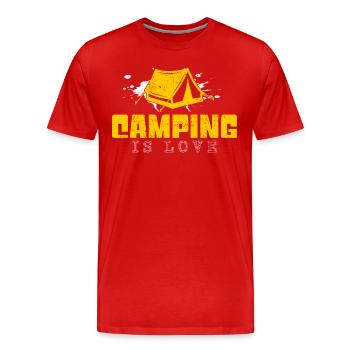 slogan de camping - T-shirt bio Premium Homme - rouge - Devant - Damien (186cm)