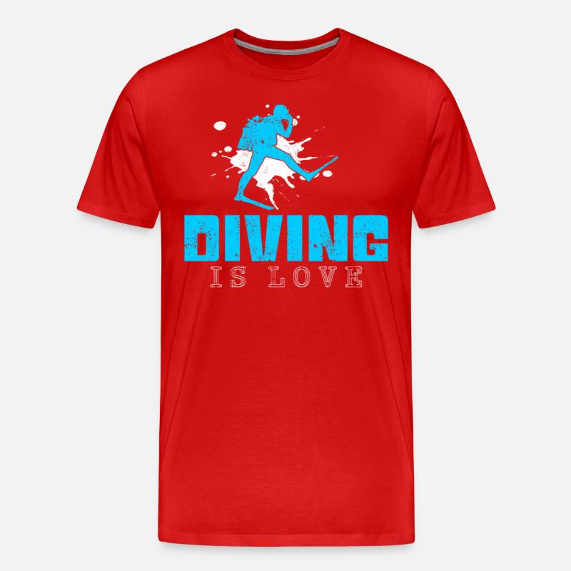 Tauchen Spruch - Männer Premium Bio T-Shirt - Rot