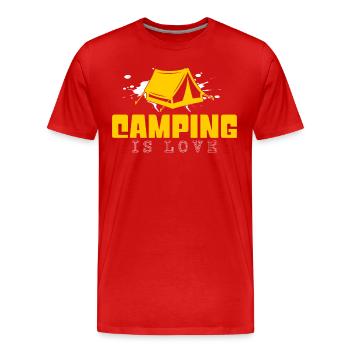 camping - Männer Premium Bio T-Shirt - Rot - Vorne - Damien (186cm)