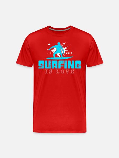 Surfing saying - Men's Premium Organic T-Shirt - red