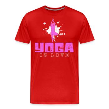Dicton de yoga - T-shirt bio Premium Homme - rouge - Devant - Damien (186cm)