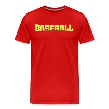 baseball - Männer Premium Bio T-Shirt - Rot - Vorne - Damien (186cm)