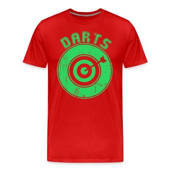 darts - Men's Premium Organic T-Shirt - red - Front - Damien (186cm)