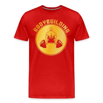 Bodybuilding - Men's Premium Organic T-Shirt - red - Front - Damien (186cm)