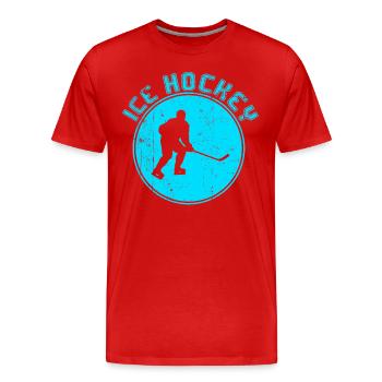Eishockey - Männer Premium Bio T-Shirt - Rot - Vorne - Damien (186cm)