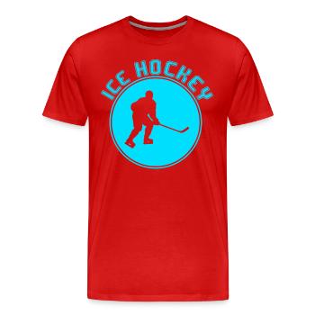 Hockey sur glace - T-shirt bio Premium Homme - rouge - Devant - Damien (186cm)
