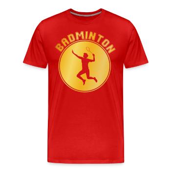 Badminton - T-shirt bio Premium Homme - rouge - Devant - Damien (186cm)