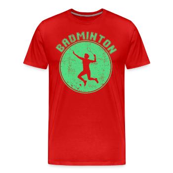 Badminton - T-shirt bio Premium Homme - rouge - Devant - Damien (186cm)