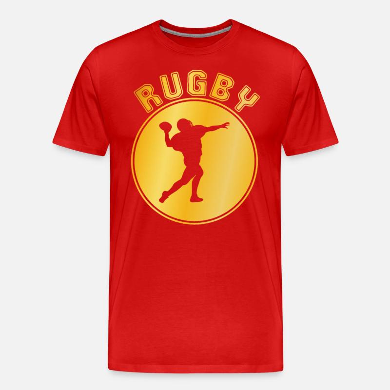 Rugby - Männer Premium Bio T-Shirt - Rot