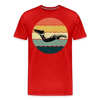 Finswimming Schwimmen Schwimmer Schwimmen Wassersport - Männer Premium Bio T-Shirt - Rot - Vorne - Damien (186cm)