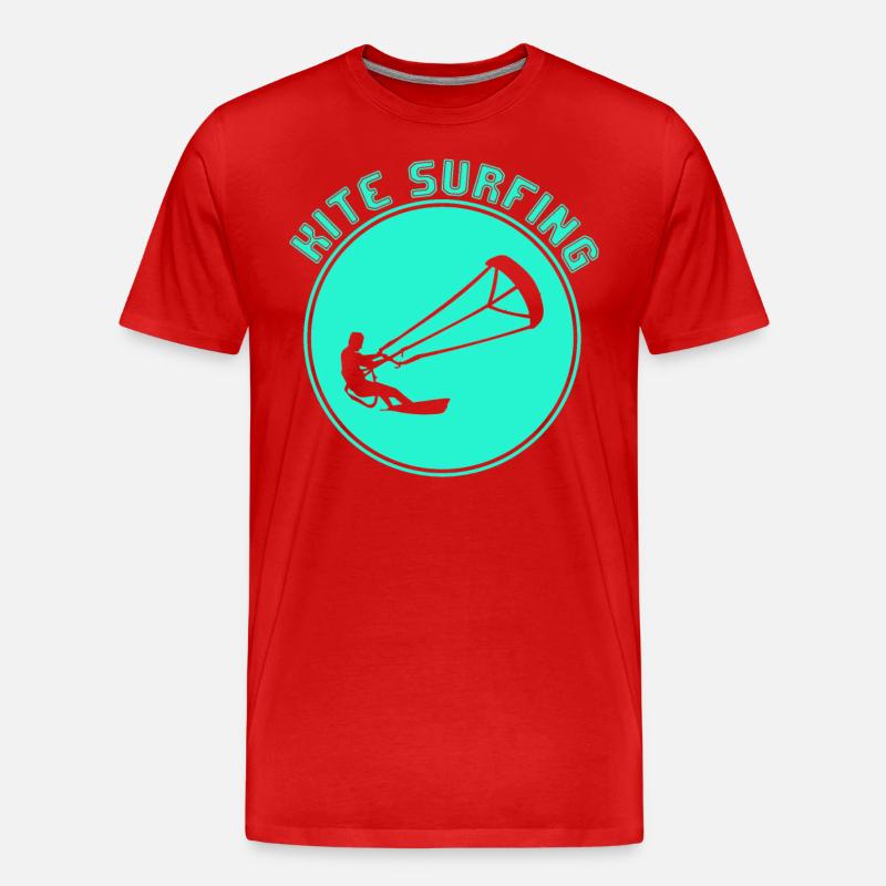 Kite surfen - Männer Premium Bio T-Shirt - Rot
