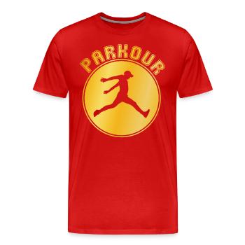 Parkour - Men's Premium Organic T-Shirt - red - Front - Damien (186cm)