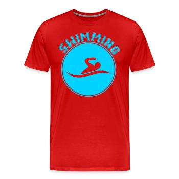 Nager - T-shirt bio Premium Homme - rouge - Devant - Damien (186cm)