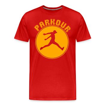 Parkour - Men's Premium Organic T-Shirt - red - Front - Damien (186cm)