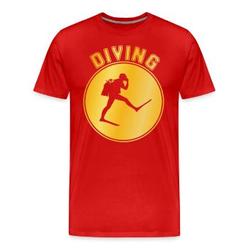 Plonger - T-shirt bio Premium Homme - rouge - Devant - Damien (186cm)